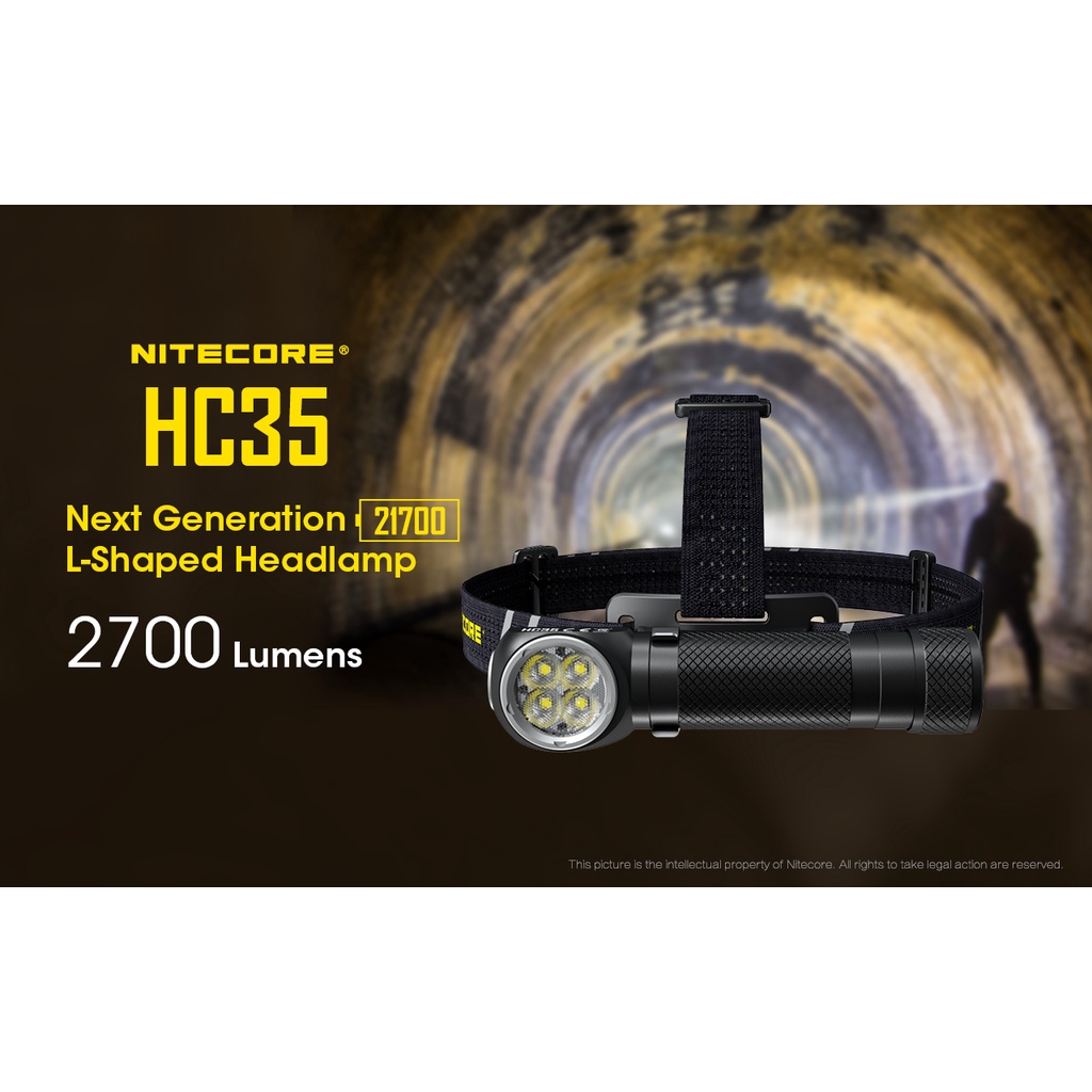 NITECORE Headlamp Senter Kepala LED CREE XP-G3 S3 2700 Lumens - HC35  GRAB INSTANT READY
