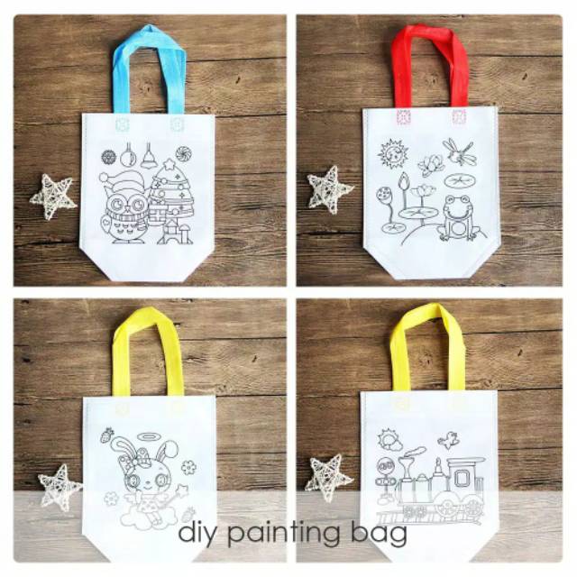 DIY PAINTING BAG mewarnai tas + spidol