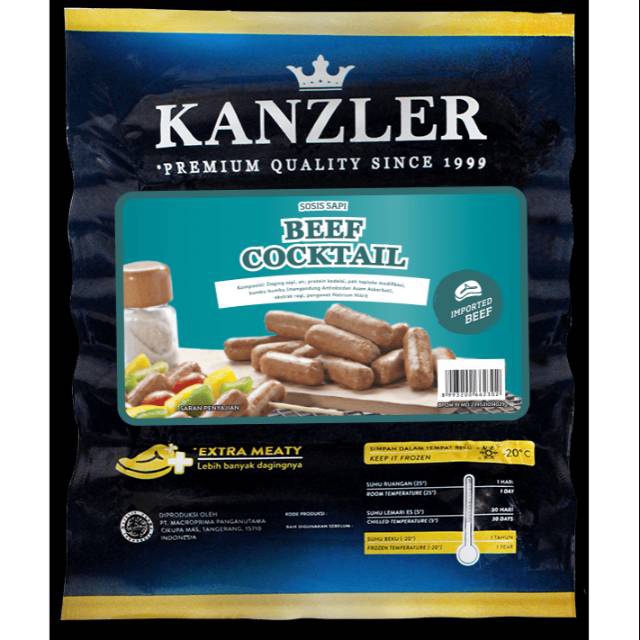 Kanzler Beef Cocktail 500gr | Kanzler Sosis Mini | Cocktail Sausage