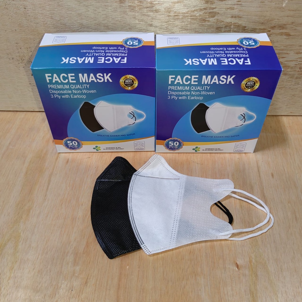 MASKER DUCKBILL / DUCKBILL GARIS / DUCKBILL IMPORT / DUCKBILL HITAM PUTIH