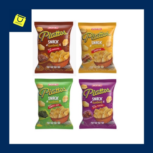 Snack Kentang Piattos / Piatos / Sapi Panggang / Barbeque / Rumput Laut / Ayam Teriyaki / 35gr