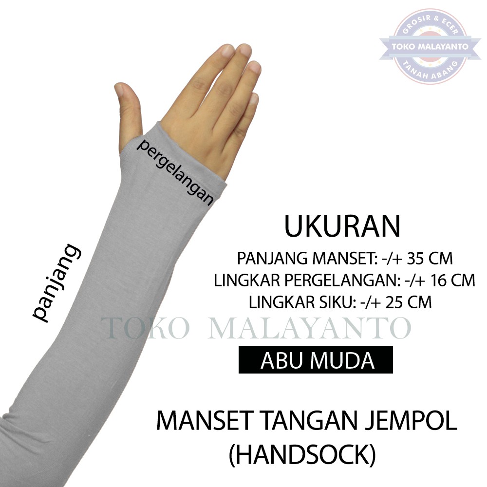 MANSET TANGAN DAN MANSET TANGAN JEMPOL  Pria dan Wanita/Fingerless/Handshock Jempol Polos Bahan KAOS-5