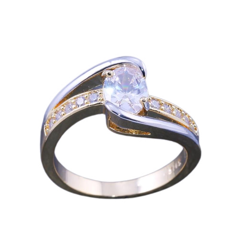 Cincin Wanita Hias Cubic Zirconia Untuk Pernikahan / Hadiah Valentine