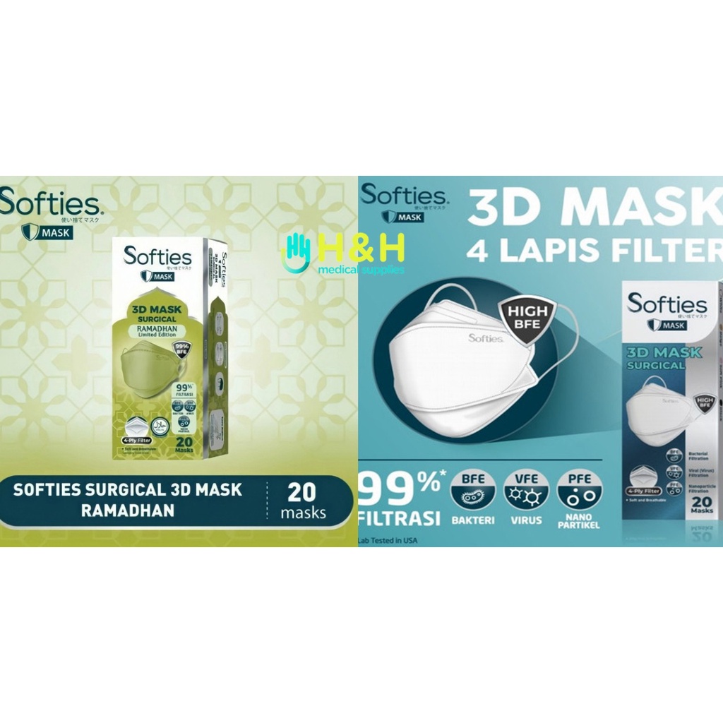 Masker Softies 3D Surgical Mask / Masker Softies Medis / Masker Softies Surgical / Masker Kesehatan