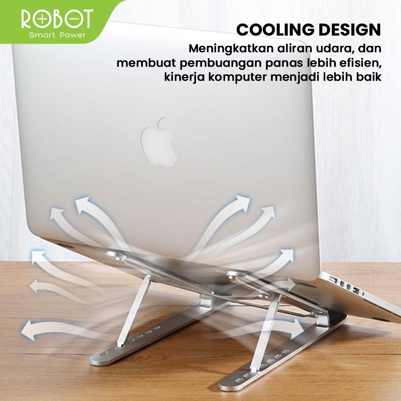 ROBOT RT-LS02 Aluminium Alloy Liftable & Foldable Laptop Cooling Stand Silver-5