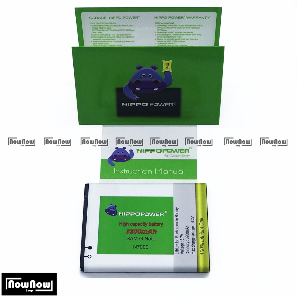 Baterai Hippo Samsung Galaxy Note 1 N7000 i9220 Original Batre Batrai Battery HP Garansi Resmi