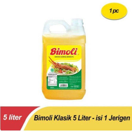 

Minyak Goreng Bimoli Klasik, Spesial ukuran 5 Liter Jerigen Cooking Oil Bimoli Minyak Goreng Heat Stable Perfect Cooked