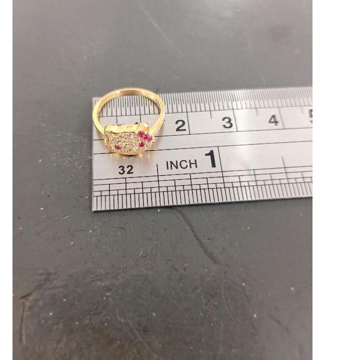 Terbaru.. CINCIN ANAK HELLO KITTY PERAK 925 LAPIS MAS