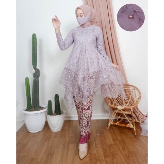 Real Pict !!! Setelan Kebaya Tunik Mauri / Kebaya Tunik Selena / Kebaya Tille Azalea Busui