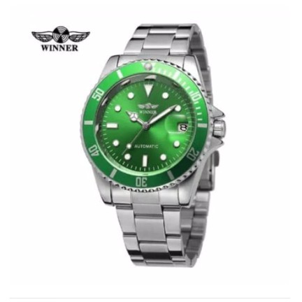 WINNER Watch Automatic Mechanical Men Watch Green FREE BOX