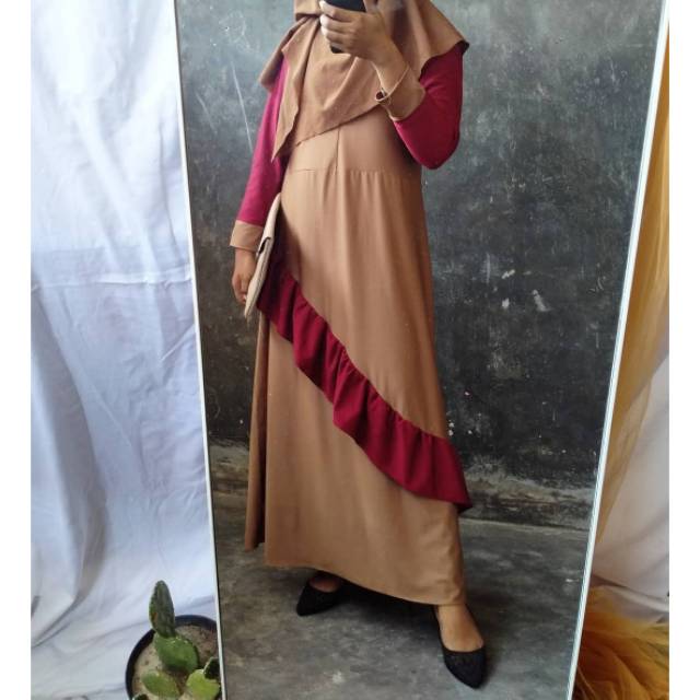 Cintya dress || gamis jersey velvet || dress jersey velvet