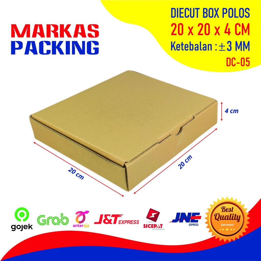 

Kardus Box Die Cut 20x20x4 CM Kotak Karton Dus Pizza Polos