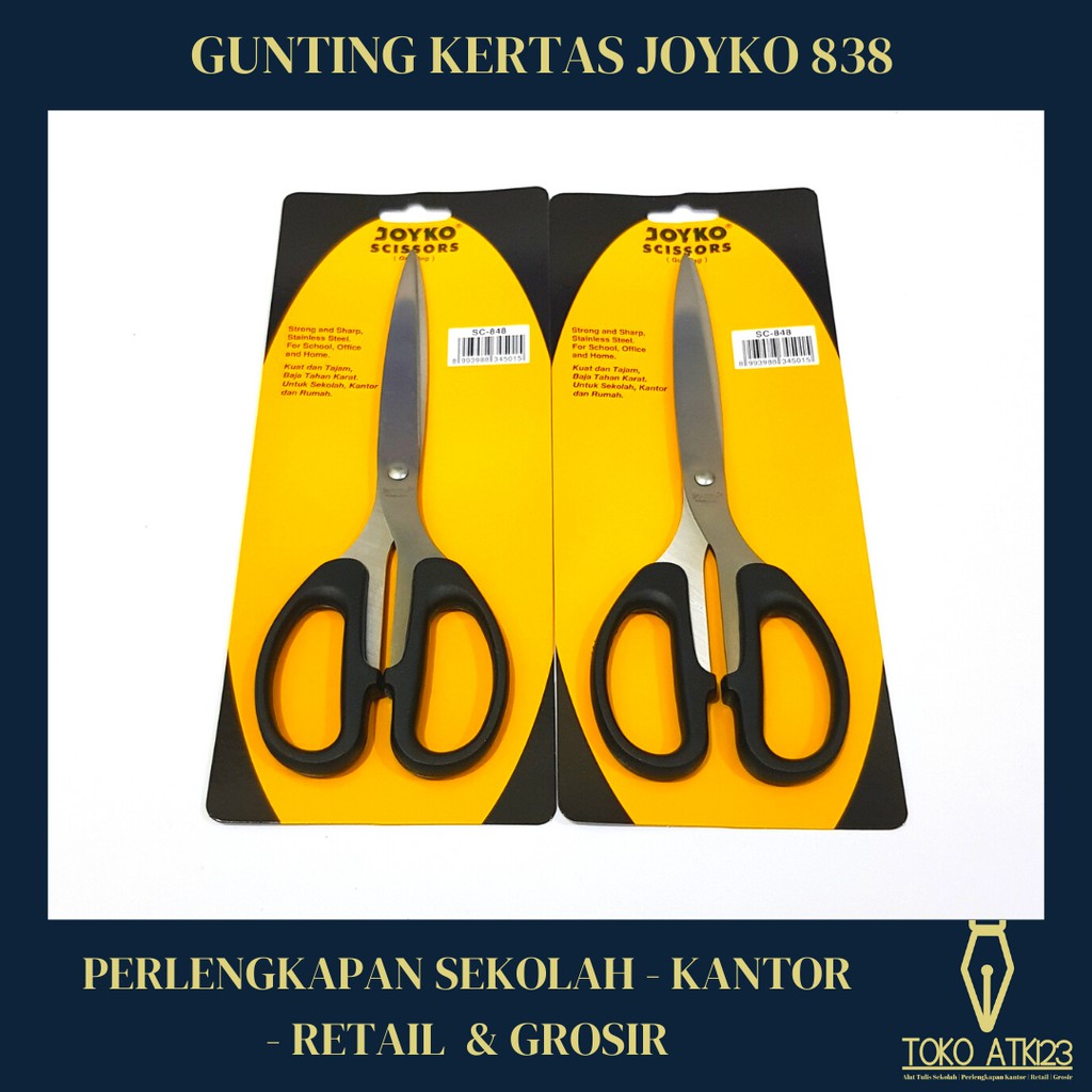 Gunting Kertas Stainless Steel / Stationary Scissors Joyko SC-838