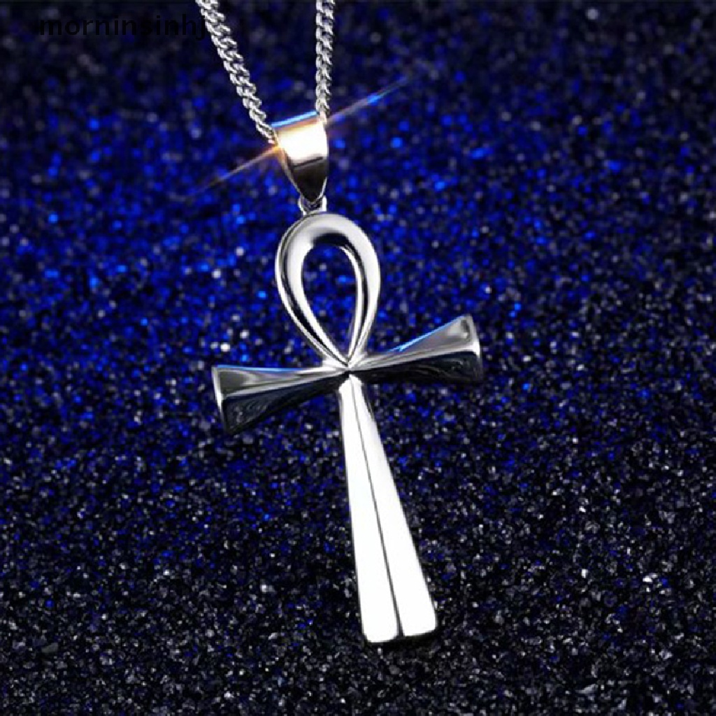 Kalung Rantai Dengan Liontin Ankh Moregyptian Crucifix