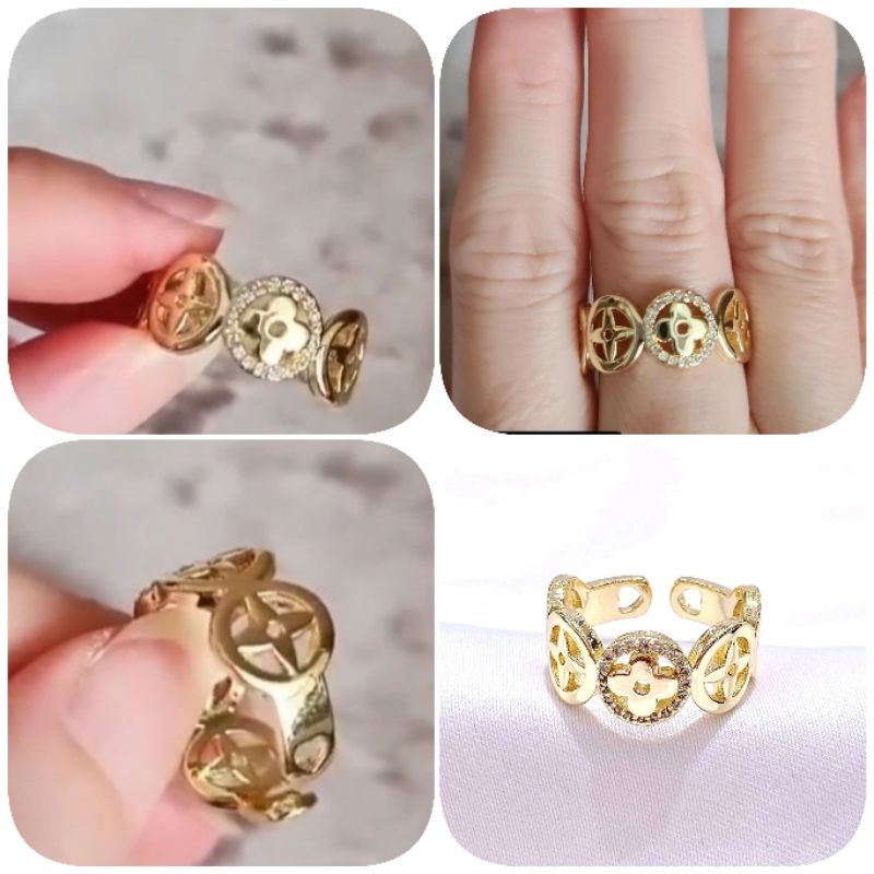 Cincin Titanium Asli gold free size Premium Quality Anti Karat Anti Alergi Ring Import Ct18