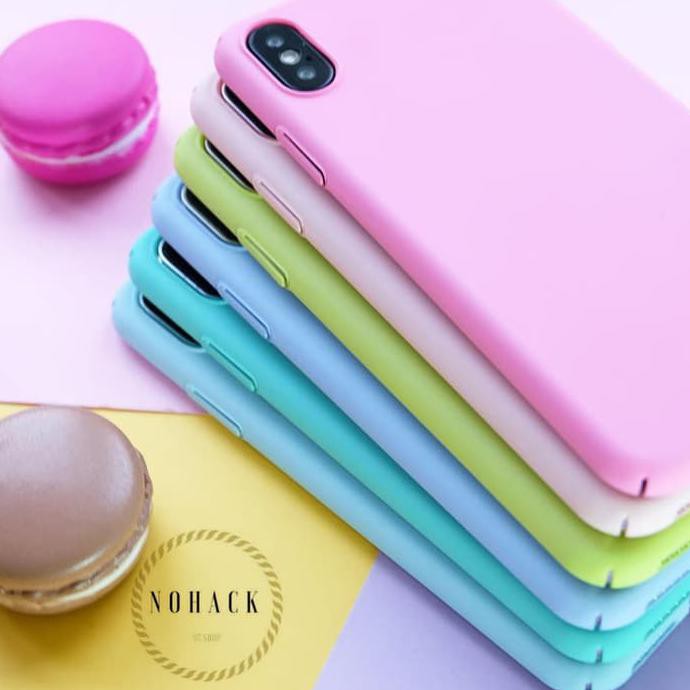 CANDY MACAROON CASE IPHONE 5 5S SE 6 6+ 6S 6S+ 7 7+ 8 8+ X PLUS POLOS SOFT PINK