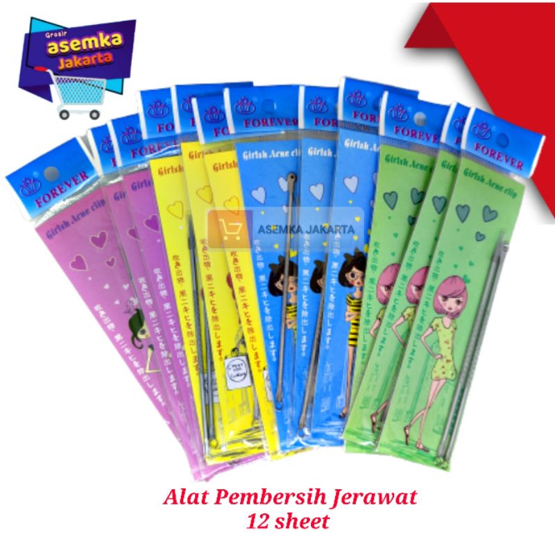 Pembersih Jerawat  Alat Perawatan Wajah Besi Stainless Grosir 12sheet