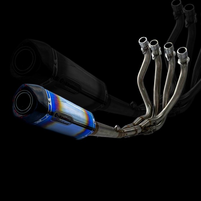 KNALPOT VILLAN TYPE SV1 BLUE FULL SYSTEM NINJA ZX25r ZX250 BARANG 1005 ORIGINAL