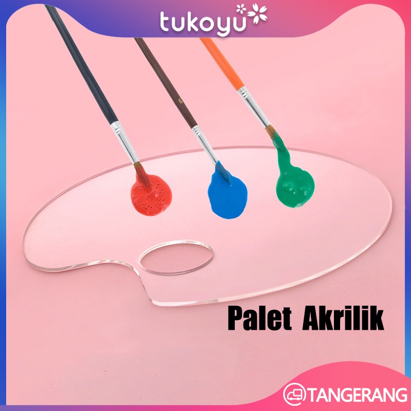 

Palet Akrilik/Transparent Acrylic Palette Oval Oil Painting Palette/Palet Lukis Akrilik