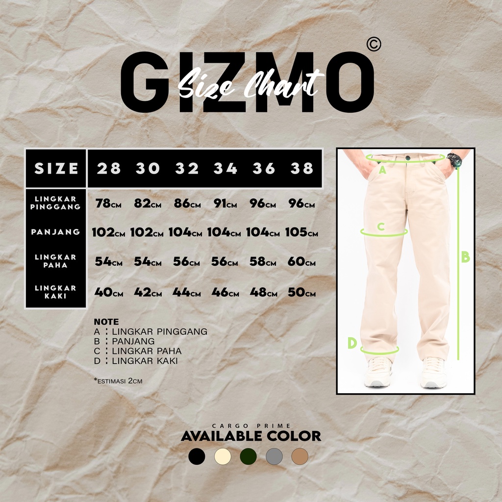 Gizmo Celana Chino Reguler Forthright Cream Loose Pants