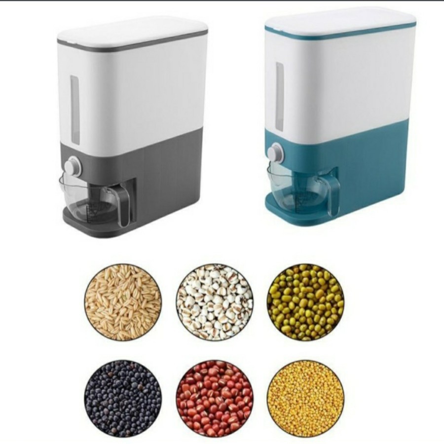 Dispenser Beras/Rice Dispenser Tempat Wadah Penyimpanan Beras Rice Bucket Import Dispenser Beras 8 k