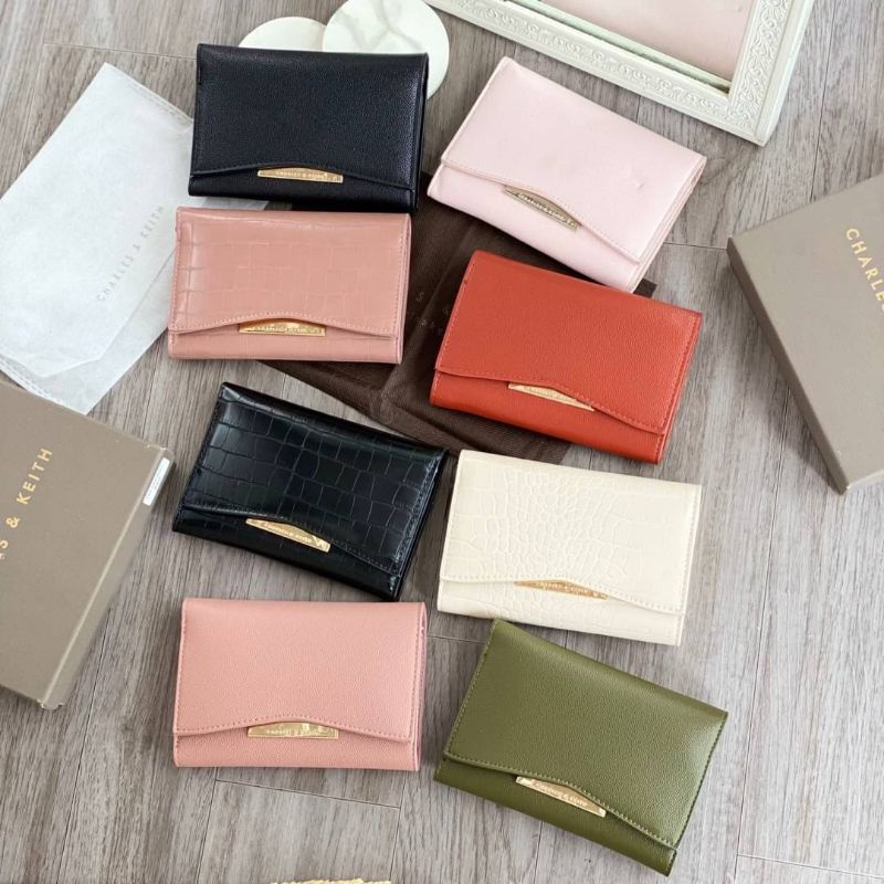 CK Metallic Accent Mini Short Wallet