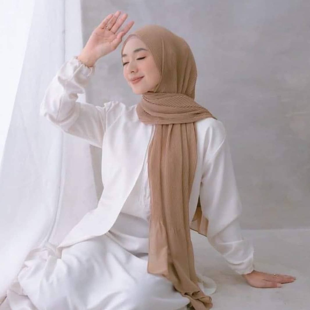 PASHMINA PLISKET CERUTY BABYDOLL FULL PLISKET TANPA GARIS TENGAH