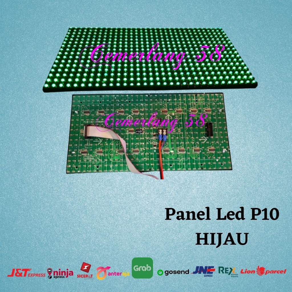 Produk Module / Modul / Panel Led P10 Running Text Semi Outdoor Hijau