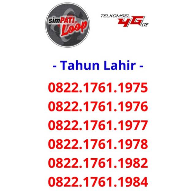 Nomor Simpati Unik / Perdana Simpati Seri Tahun Lahir / Perdana Simpati Murah / Perdana Segel 4G