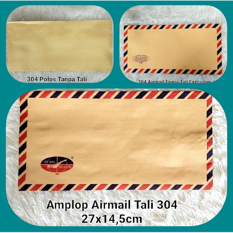 

(10lbr)Amplop Airmail Tali /Airmail Tanpa Tali /Polos Tanpa Tali 304 27x14,5cm