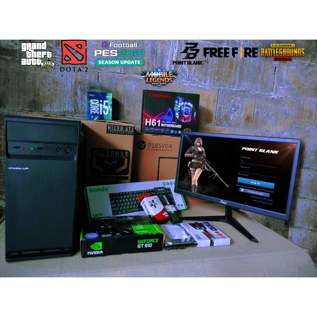 PAKET KOMPUTER GAME/DESAIN FULL BARU CORE I3/I5/I7 RAM 8GB HDD SSD 250GB VGA 2GB