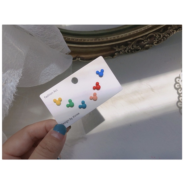 6pcs Anting Tusuk Motif Bunga Kecil Lucu Simple Untuk Wanita