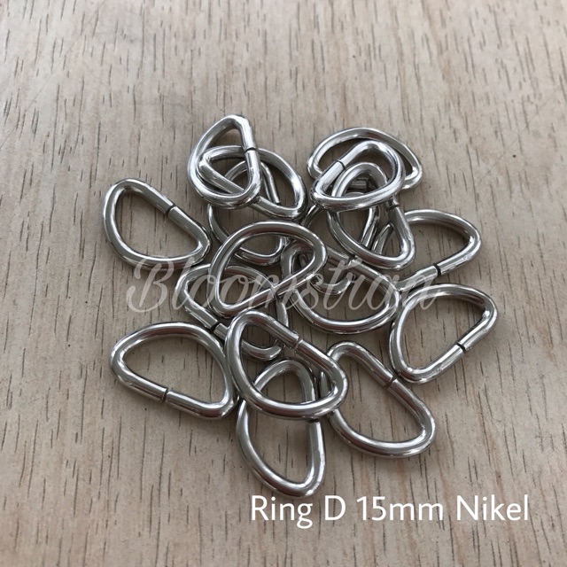 Ring D 1,5 cm ATG Nikel 15 mm 1,5 cm metal besi 15 mm silver bakar tas kait nickle