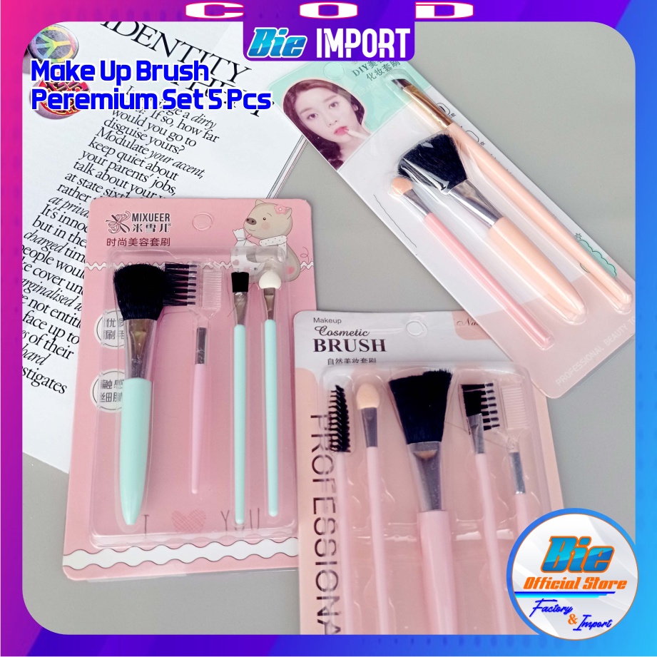 isi 5 Kuas Make Brush Cosmetic Korean Style Impor Best Seller