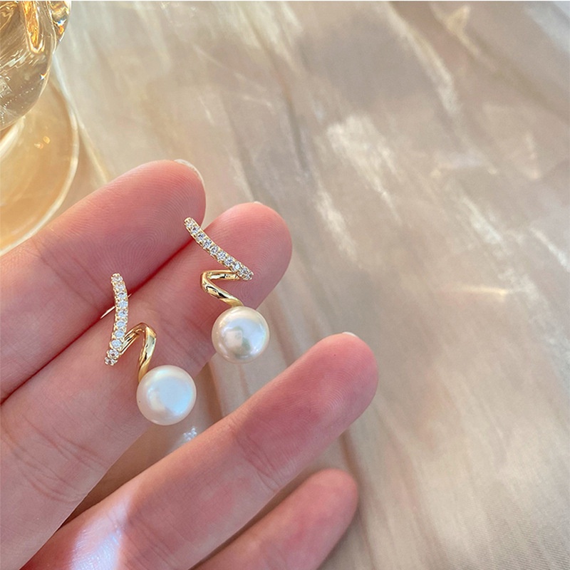 Anting Tusuk Silver S925 Desain Hati Hias Mutiara Gaya Korea Untuk Wanita