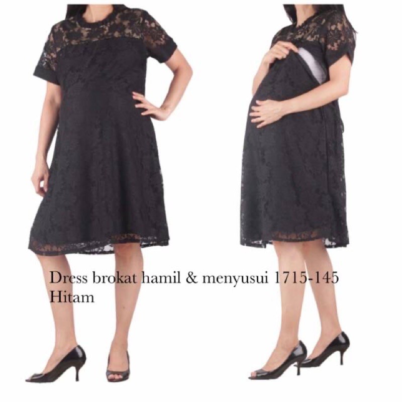 Baju hamil dress brokat hamil dan menyusui 1715