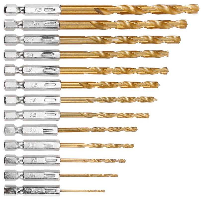 Mata Bor Power Drill Steel Titanium Hex Shank 13PCS Multifungsi