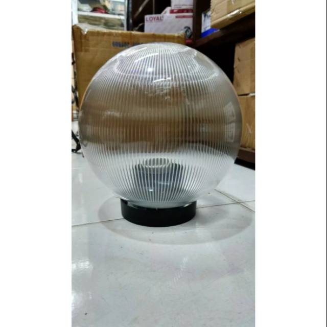 Lampu taman pilar pagar out door bulat prismatik meval 25 cm