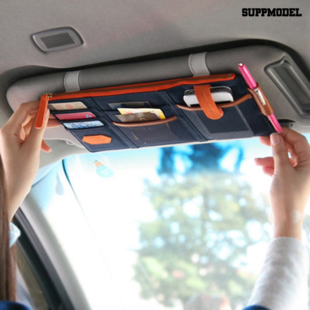 Sfs Tas Mesh Organizer Penyimpanan Kartu / Pulpen / Handphone Untuk Sun Visor Mobil