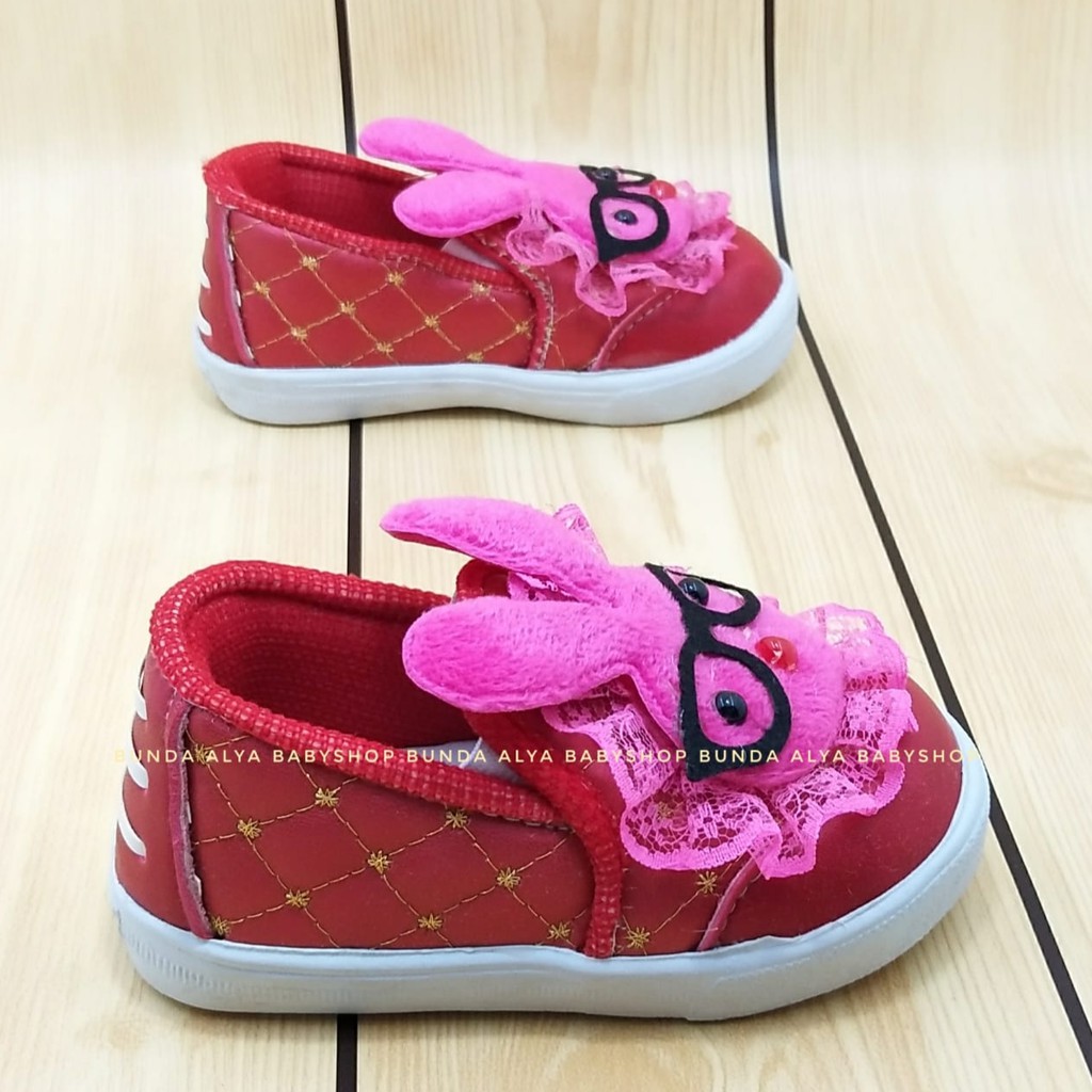 Sepatu Anak Perempuan Usia 1 2 Tahunan Alas Karet Size 22 -25 MERAH - Sepatu Anak Cewek SALE Anti Licin