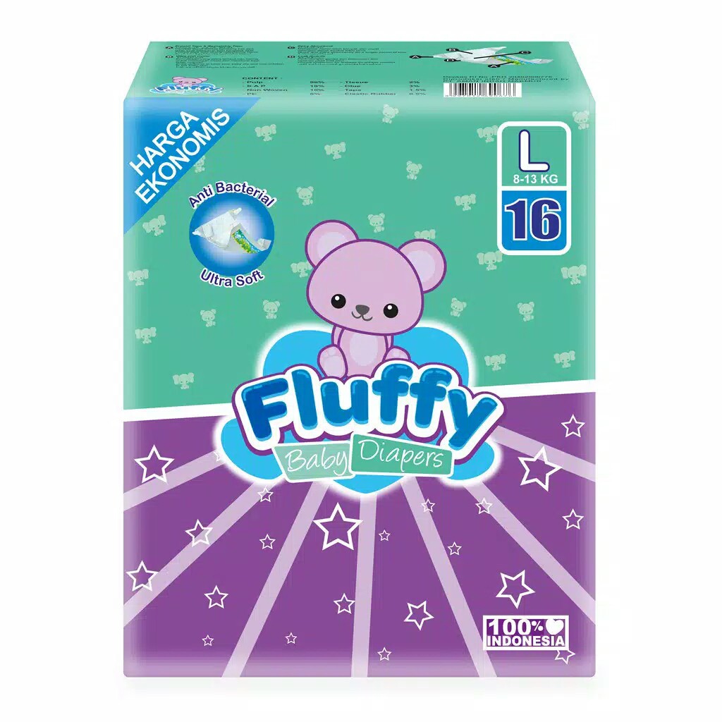 Pampers Fluffy Popok Bayi Tipe Perekat L16