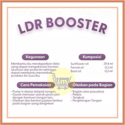 GENTLE BABY LDR BOOSTER / MINYAK TELON / ESSENTIAL OIL AROMATHERAPY / TINGKATKAN HORMON PELANCAR ASI / KHUSUS IBU MENYUSUI