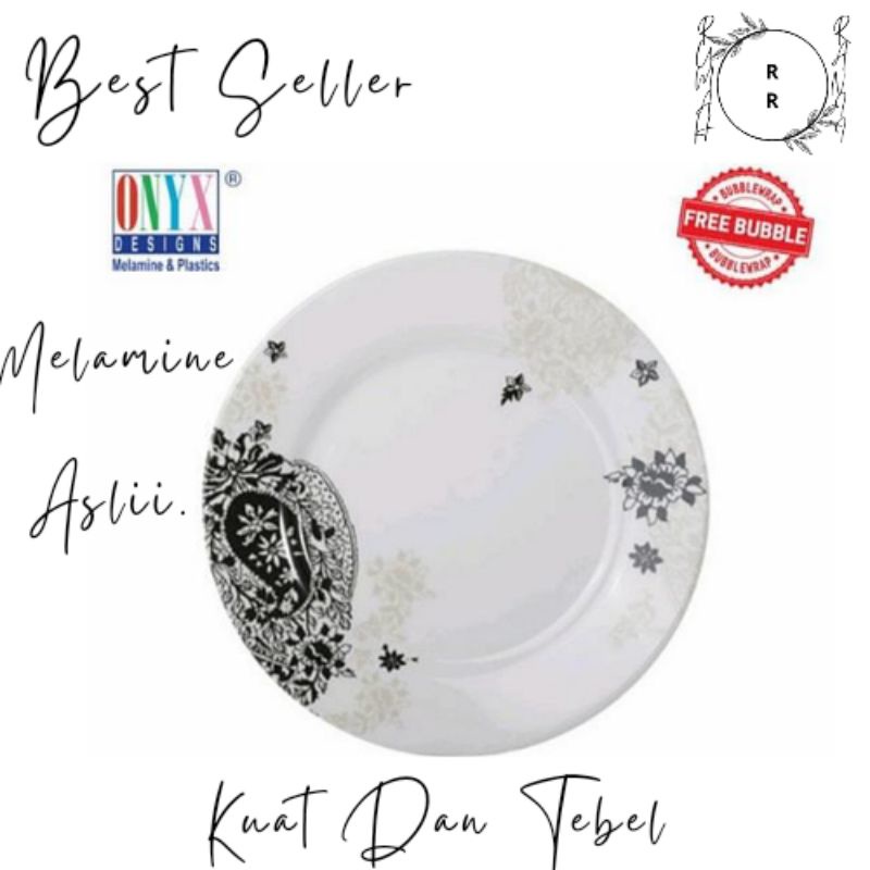 Piring Onyx 9Inch Motif | Piring Melamin | Piring Makan | Piring Nasi | Piring Kue