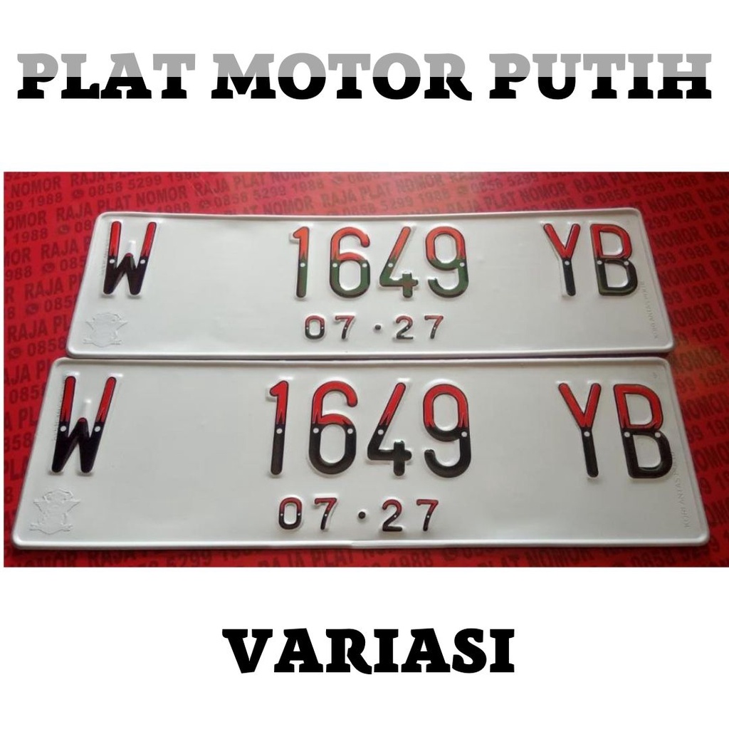 PLAT NOMOR MOTOR MODEL TERBARU PUTIH MODIF MURAH