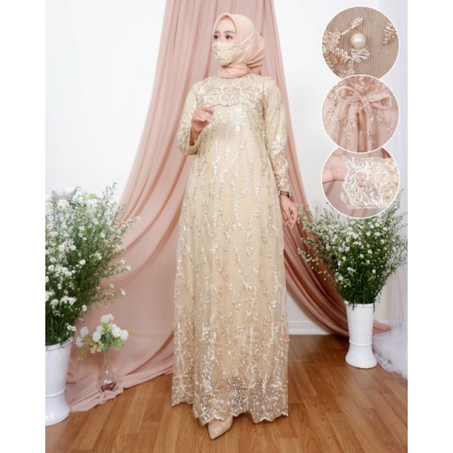 Fhashion muslim/dresss kebaya/gamis tulle pesta