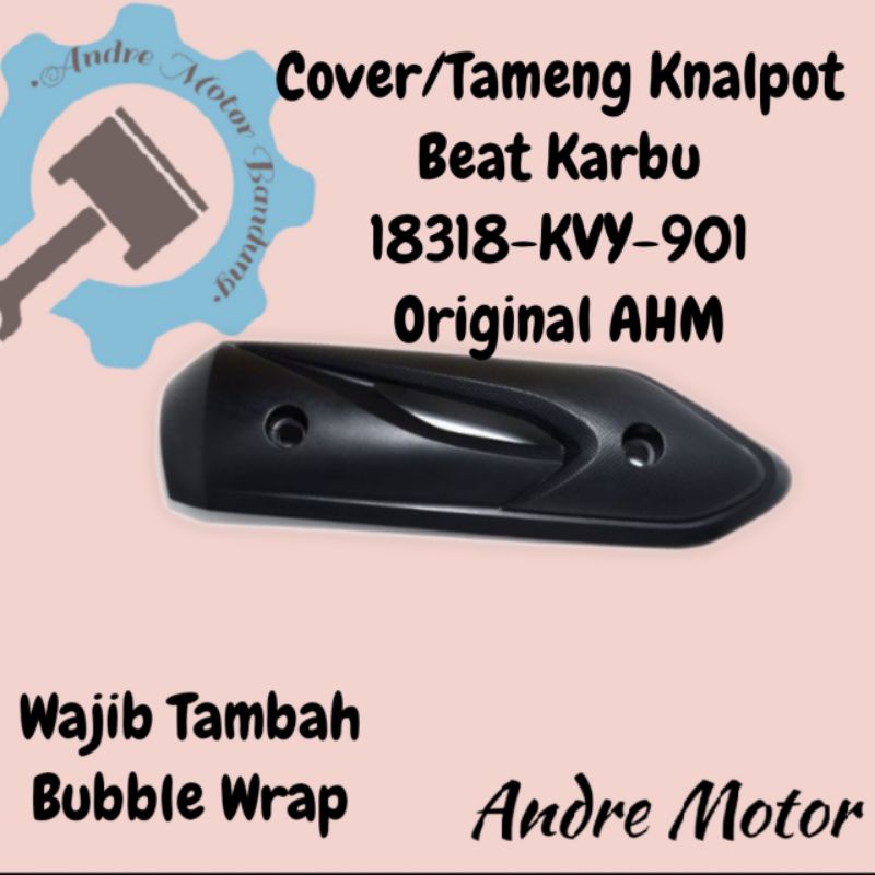 Cover Knalpot/Tameng Knalpot Beat KarbuMerk Ori AHM 18318-KVY-901