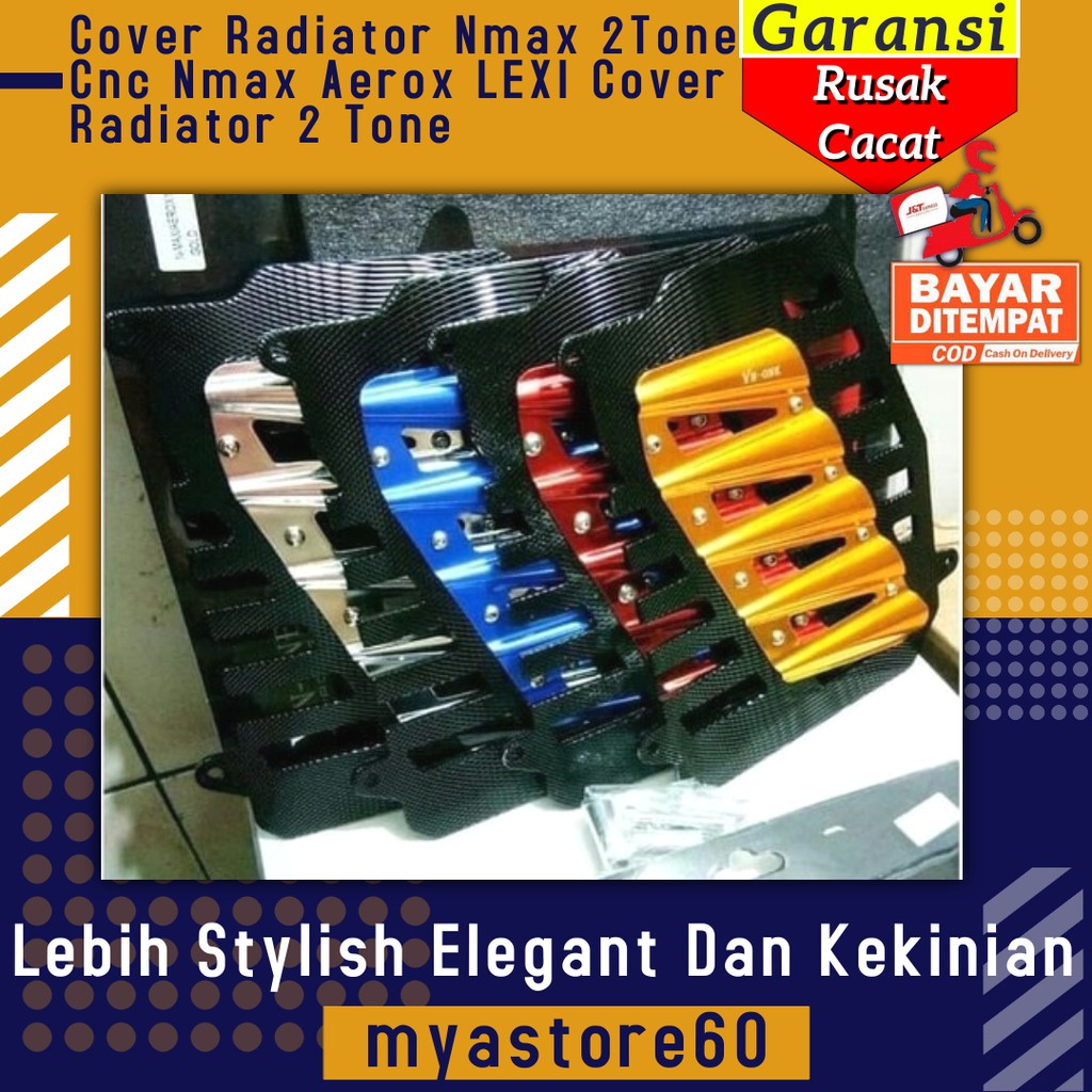 Cover Tutup Radiator Nmax 2Tone Cnc Aksesoris Variasi Nmax Aerox LEXI Cover Radiator 2 Tone