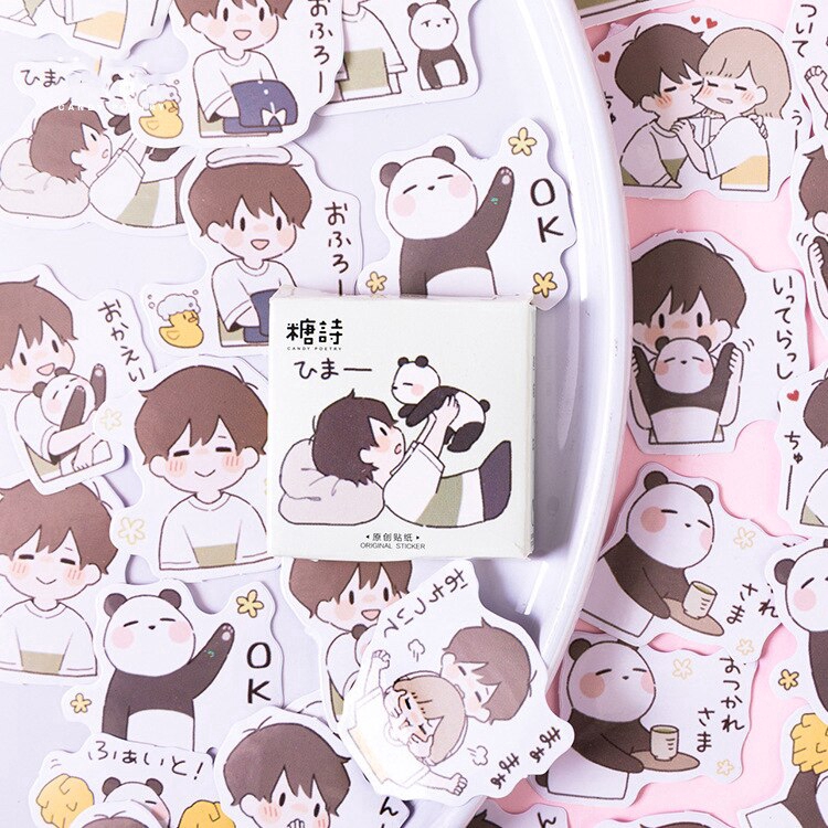  Stiker  Desain Kawaii Panda Juvenile Lucu untuk  Scrapbook 