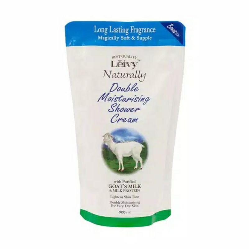 LEIVY Shower Cream 900ML Refill Goat's Milk / Sabun Mandi