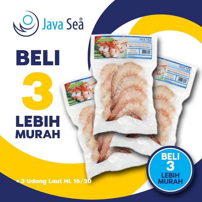  BELI  3 LEBIH MURAH  JAVA SEA Udang  Laut Beku Potong 